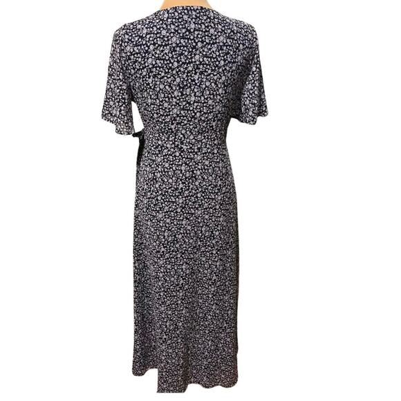 Vila Floral Wrap Maxi Dress EU 36 US 4 Boho Flowy Cottagecore Summer Feminine - Picture 8 of 15